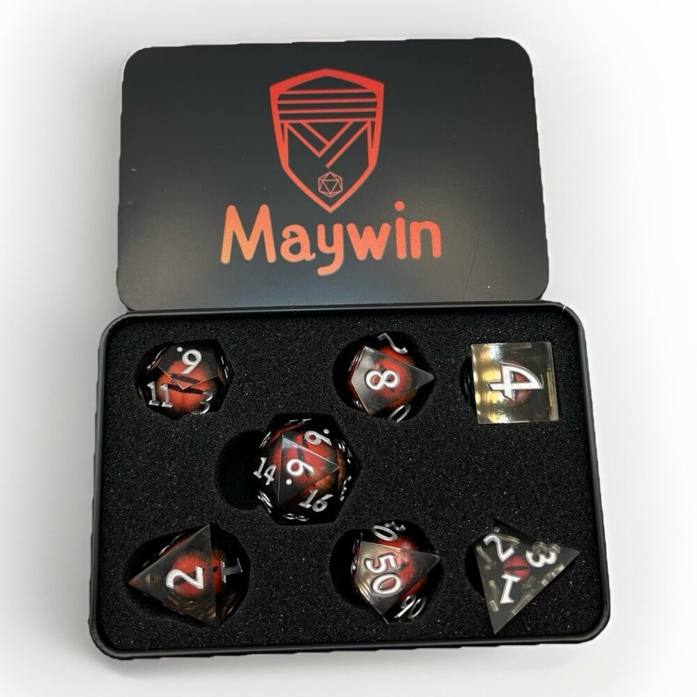 DND Table Top RPG Dragons Eye Dice Set 7-Piece Set Maywin Collection